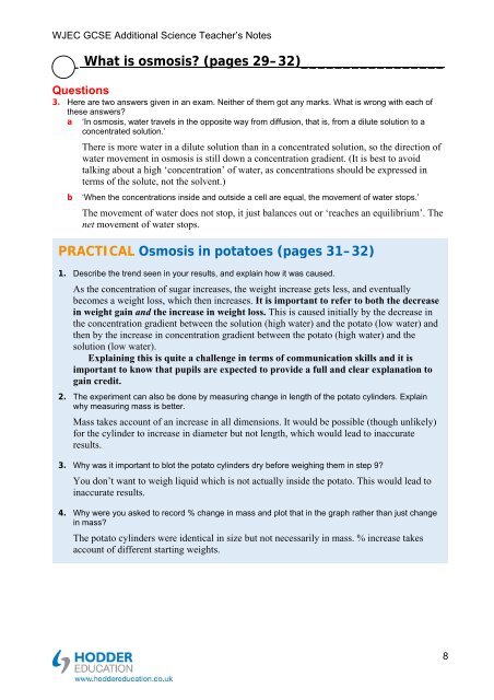 Teacher's notes and answers to questions in the book - Hodder Plus ...