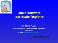 I software in uso presso i RT - Associazione Italiana Registri Tumori