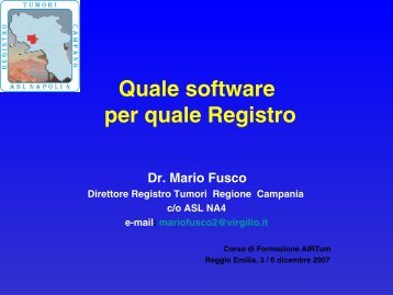 I software in uso presso i RT - Associazione Italiana Registri Tumori