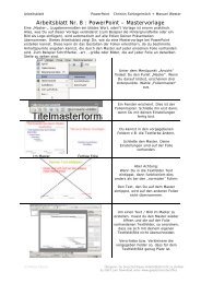 Arbeitsblatt Nr. 8 : PowerPoint â Mastervorlage - goodschool.de