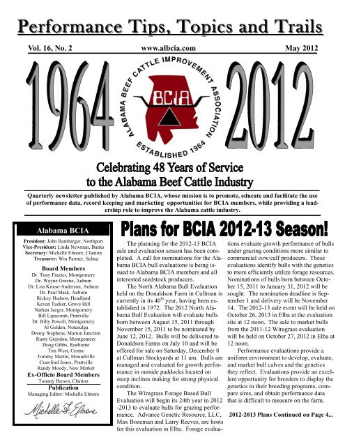 Alabama BCIA May 2012 Newsletter - AL BCIA