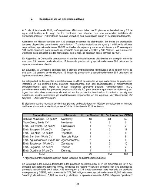 Reporte Anual que se presenta de acuerdo con ... - Arca Continental