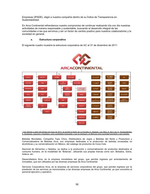 Reporte Anual que se presenta de acuerdo con ... - Arca Continental