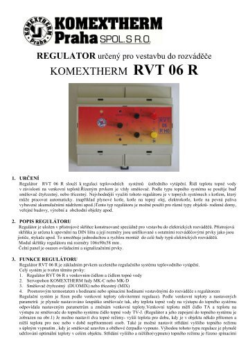 Komextherm â RegulÃ¡tor RVT 06 R SOLO - Marcomplet