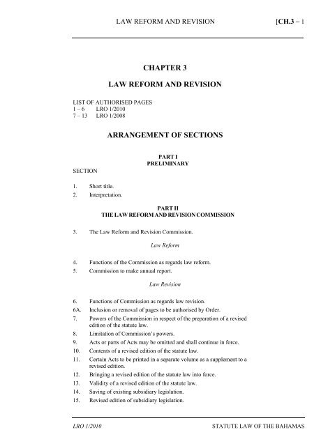 Law Reform and Revision Act - The Bahamas Laws On-Line