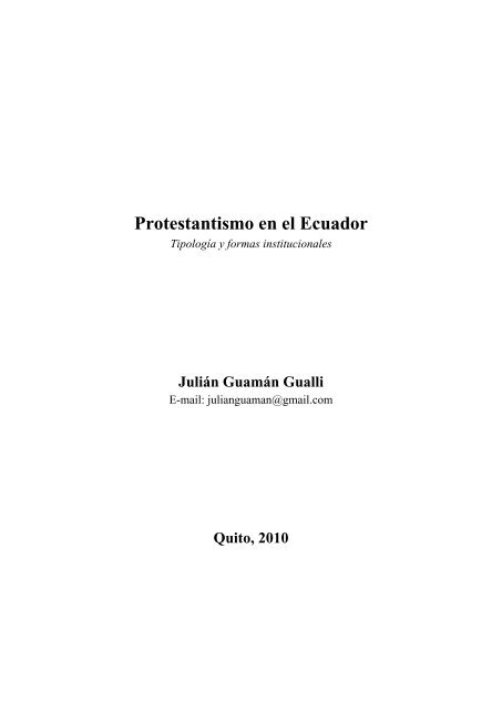 Protestantismo en el Ecuador - feine