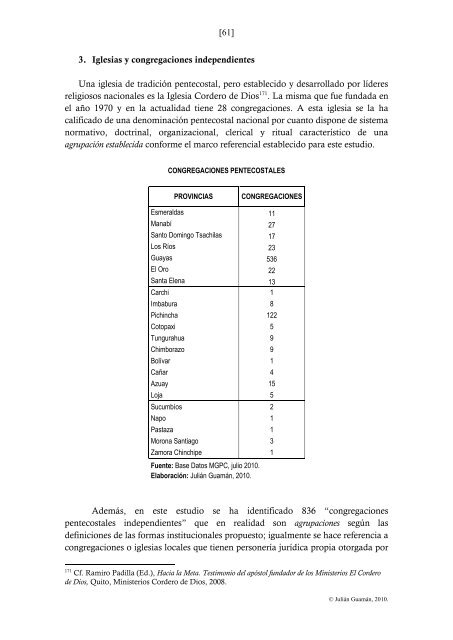 Protestantismo en el Ecuador - feine