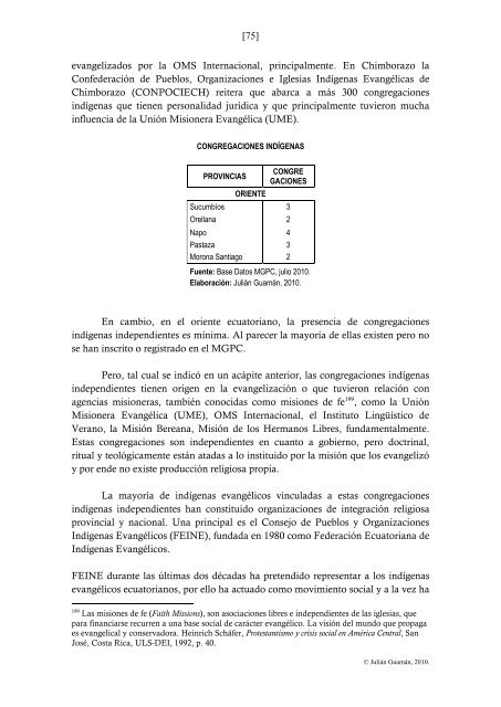 Protestantismo en el Ecuador - feine