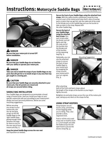Instructions:Motorcycle Saddle Bags - AutoAccessoriesGarage.com