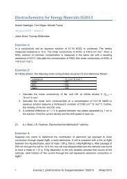 Electrochemistry for Energy Materials SS2013