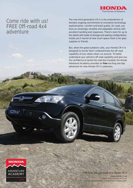 Come ride with us! FREE Off-road 4x4 adventure - Honda South Africa