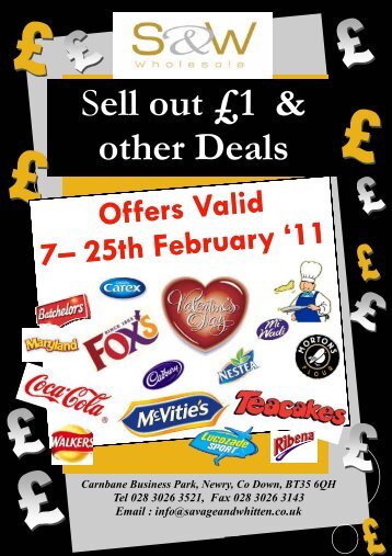 Sell out Ã‚Â£1 & other Deals - Savage & Whitten