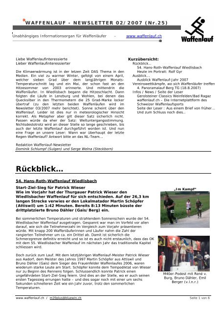 Newsletter 2/2007 - Waffenlauf.ch