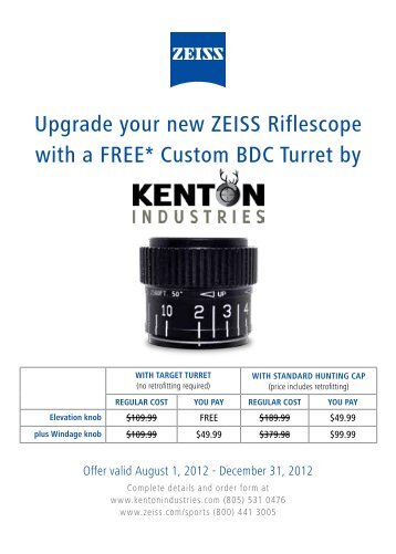 Upgrade your new ZEISS Riflescope with a ... - Sports South, LLC