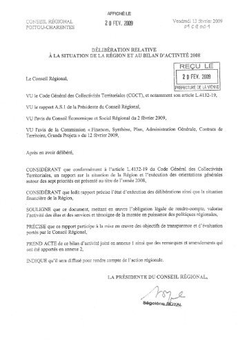 Lire la dÃ©cision - RÃ©gion Poitou-Charentes