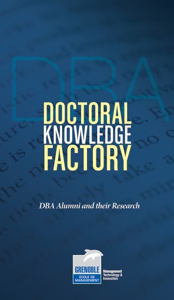 doctoral knowledge factory - Grenoble Ecole de Management
