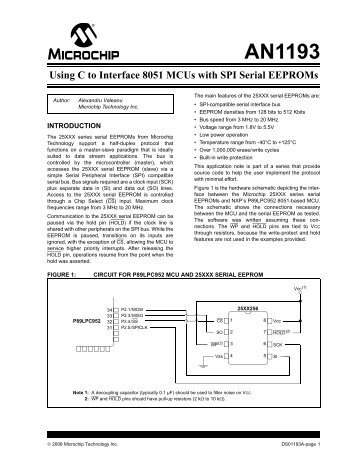 AN1193, Using C to Interface 8051 MCUs with SPI Serial ... - Microchip