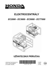 EC2000, EC3600, EC5000, ECT7000 - HONDA