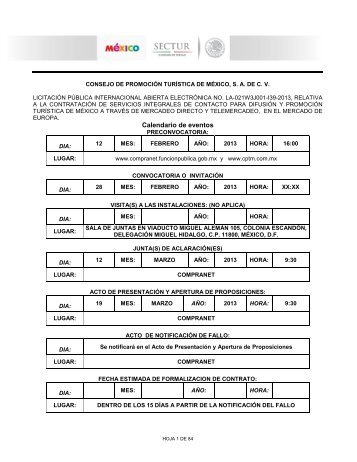 Calendario de eventos - CPTM