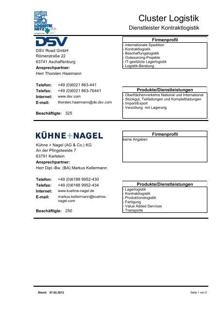 Cluster Logistik