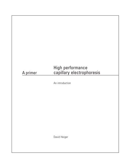 High performance capillary electrophoresis - T.E.A.M.