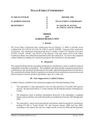 order and agreed resolution - Texas State Ethics Commission