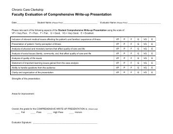 Faculty Evaluation & Mini-CEX of Student Presentation