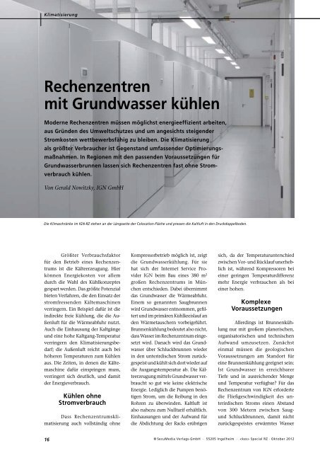 Sicherheit im Rechenzentrum - Informationsdienst IT-Grundschutz