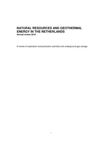 natural resources and geothermal energy in the netherlands