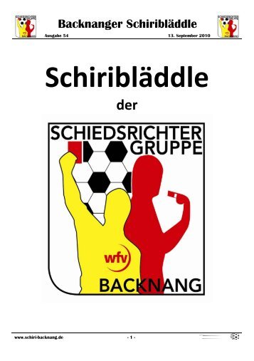Backnanger Schiribläddle - der Schiedsrichtergruppe Backnang