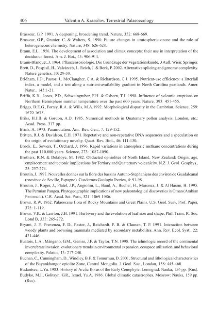 Terrestrial Palaeoecology and Global Change