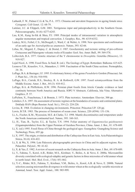 Terrestrial Palaeoecology and Global Change