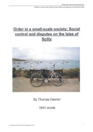 social control and disputes on the Isles of Scilly