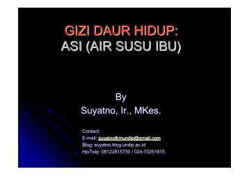 Gizi dan ASI - Suyatno, Ir., MKes - Undip