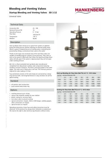 Bleeding and Venting Valves - Mankenberg