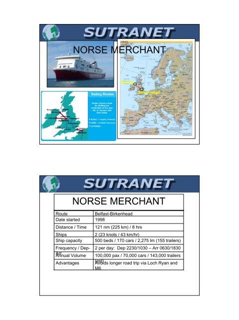 Motorways of the Sea case studies and EU policy - Sutranet