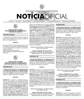 notÃƒÂ­ciaoficial - Prefeitura Municipal de Barra Mansa