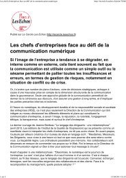 Les chefs d'entreprises face au dÃ©fi de la communication ... - L'Atelier