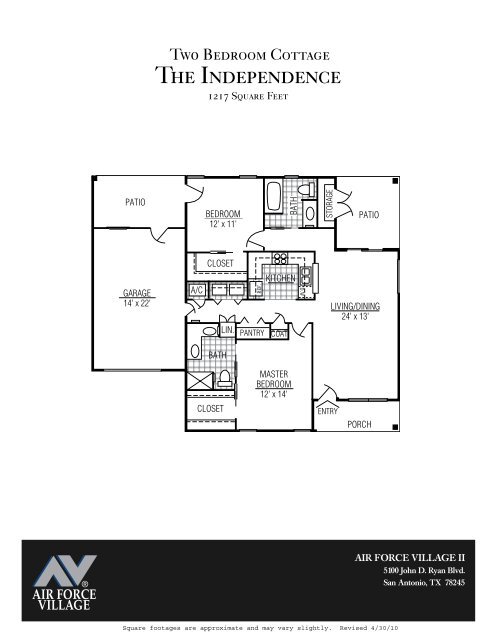 View Tower and Cottage Floor Plans - Air Force Village