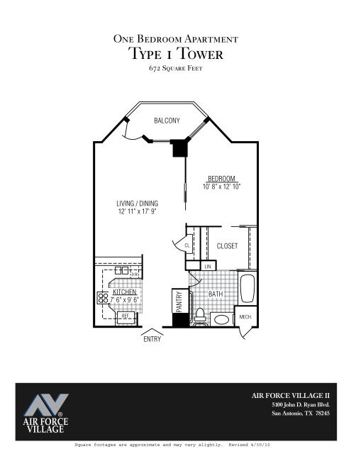 View Tower and Cottage Floor Plans - Air Force Village
