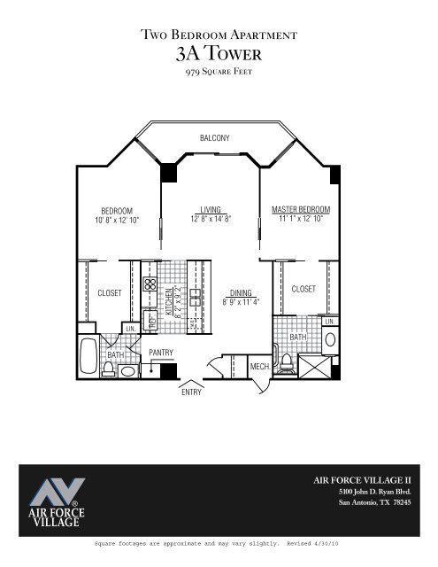 View Tower and Cottage Floor Plans - Air Force Village