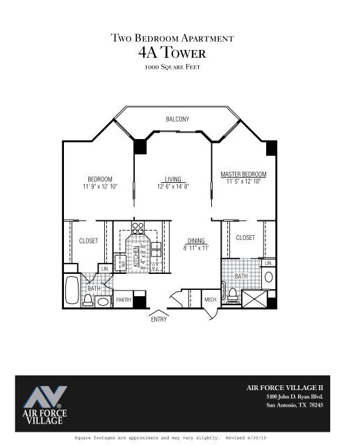 View Tower and Cottage Floor Plans - Air Force Village
