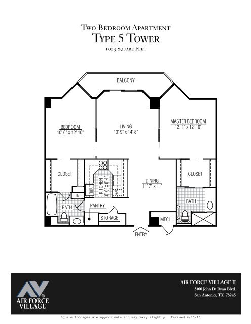 View Tower and Cottage Floor Plans - Air Force Village