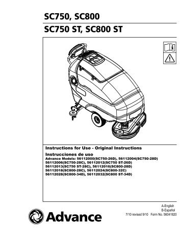 SC750, SC800 SC750 ST, SC800 ST - Advance