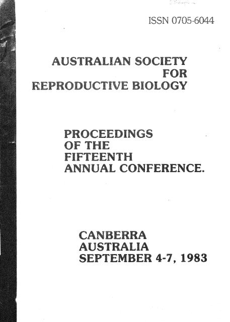 ISSN 0705-6044 - the Society for Reproductive Biology