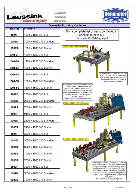 Demmeler Parts Calalogue - Leussink Engineering