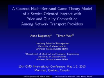 A Cournot-Nash--Bertrand Game Theory Model of a Service ...