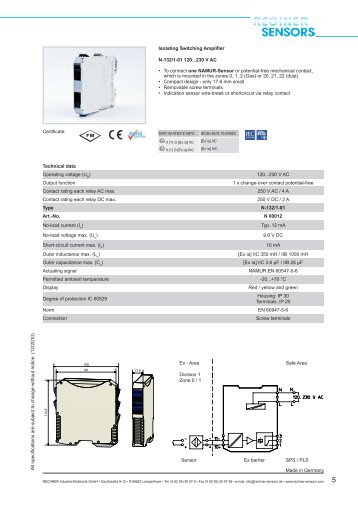 N-132 Datasheets - PacificMI