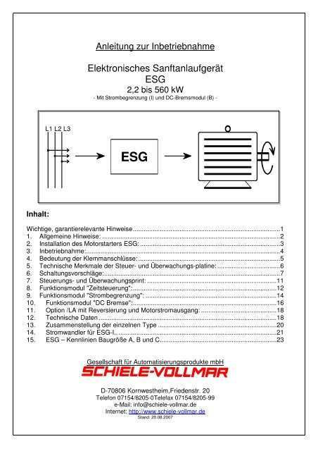 ESG - Schiele Vollmar Gesellschaft für Automatisierungsprodukte mbH