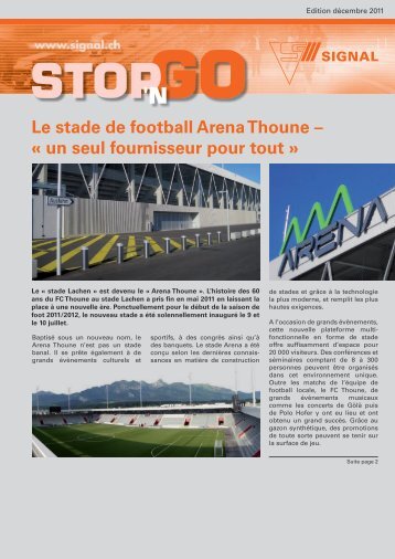 Le stade de football Arena Thoune â Â« un seul ... - Signal AG